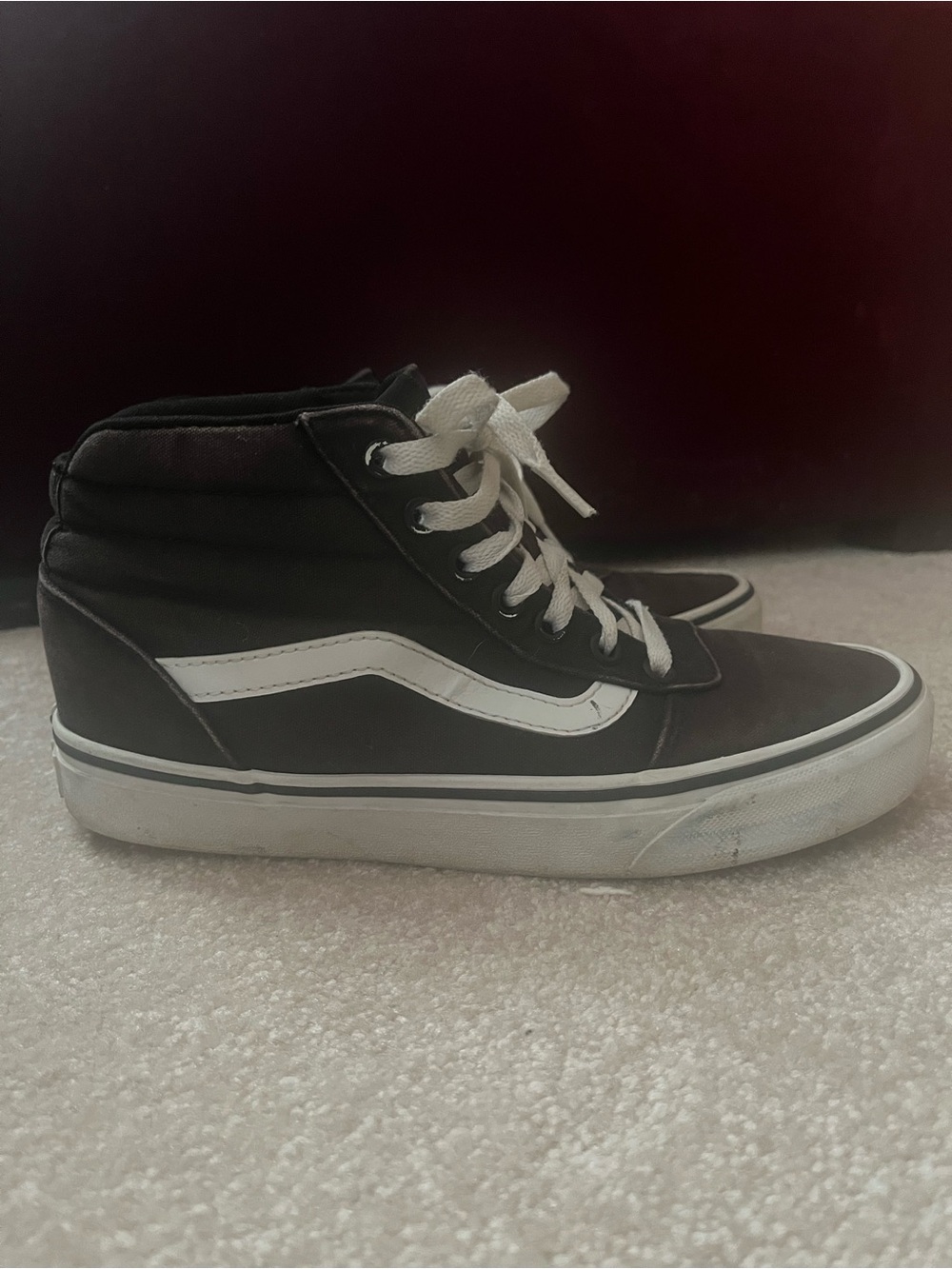Vans Black and White High-Top Skate Sneakers